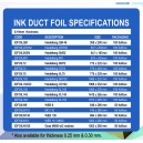 Ink Duct Foil Specifications